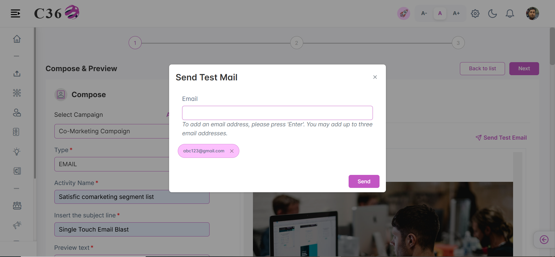 Send Test Mail